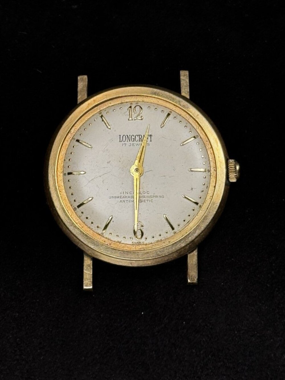 Longcrest 17 Jewel Swiss Incabloc Manual Wind 10K RGP Watch Parts